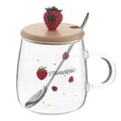 GAEM Кружка с крышкой и ложкой, 470 мл, L12 W9 H12,5 см, 4в.