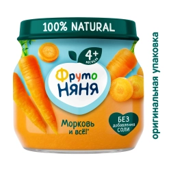 Фрутоняня пюре овощное Морковь 80 г с 4 месяцев