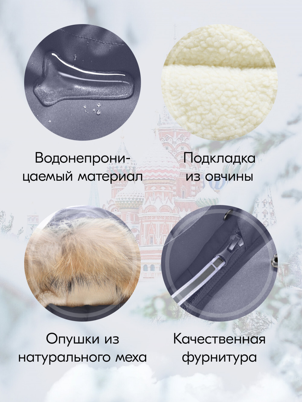 Куртка парка зимняя детская подростковая для мальчика с капюшоном и мехом серого цвета 9441Sr