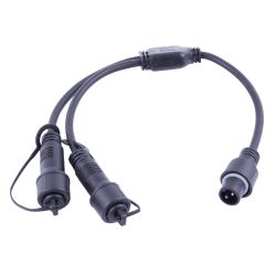UCX-F90 S2-0.4M-BK Провод-разветвитель для гирлянд серии F90PRO. 0.4м. 2 выхода. Статика-мерцание. IP67. Черный. ТМ Uniel