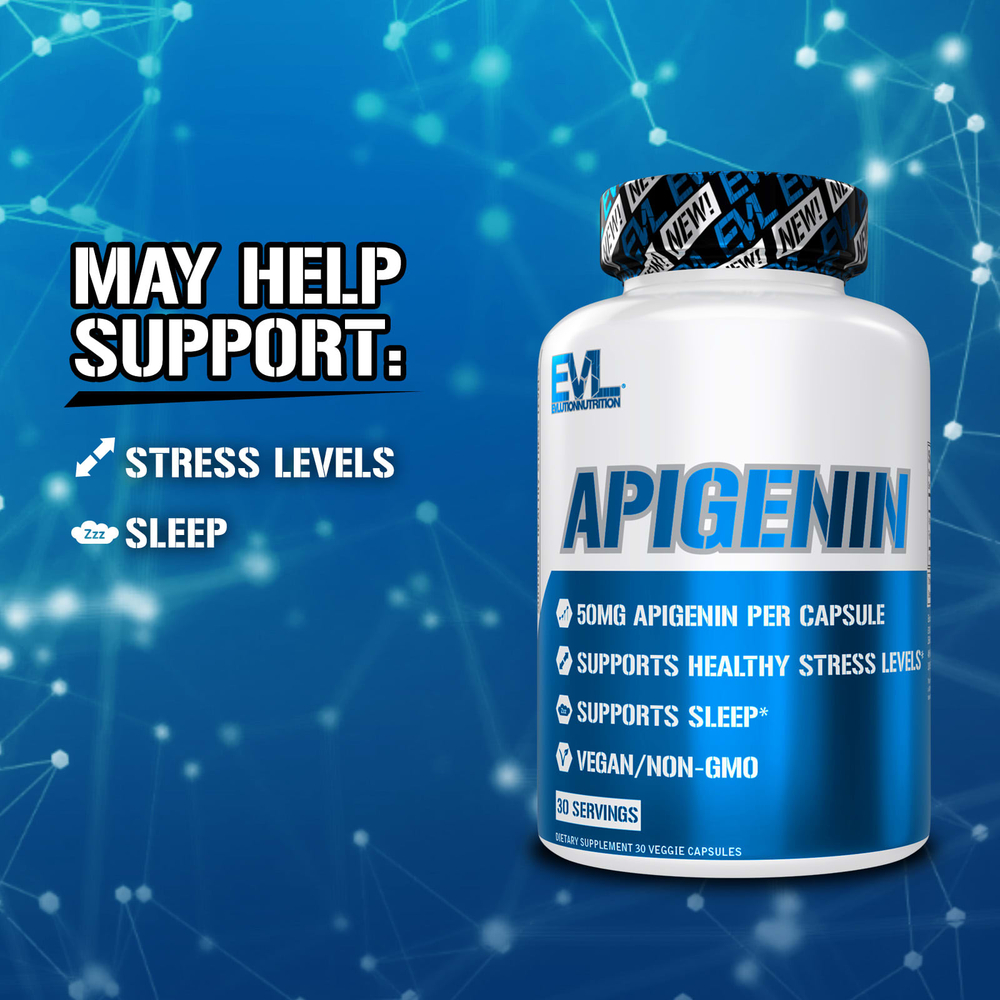 EVLution Nutrition, Апигенин, 50 мг, 30 растительных капсул
