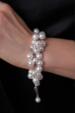 Браслет Currant белый жемчуг, оттенок серебро