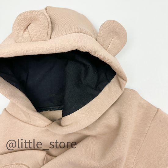 Комплект из футера с начесом "Медвежонок" песочный