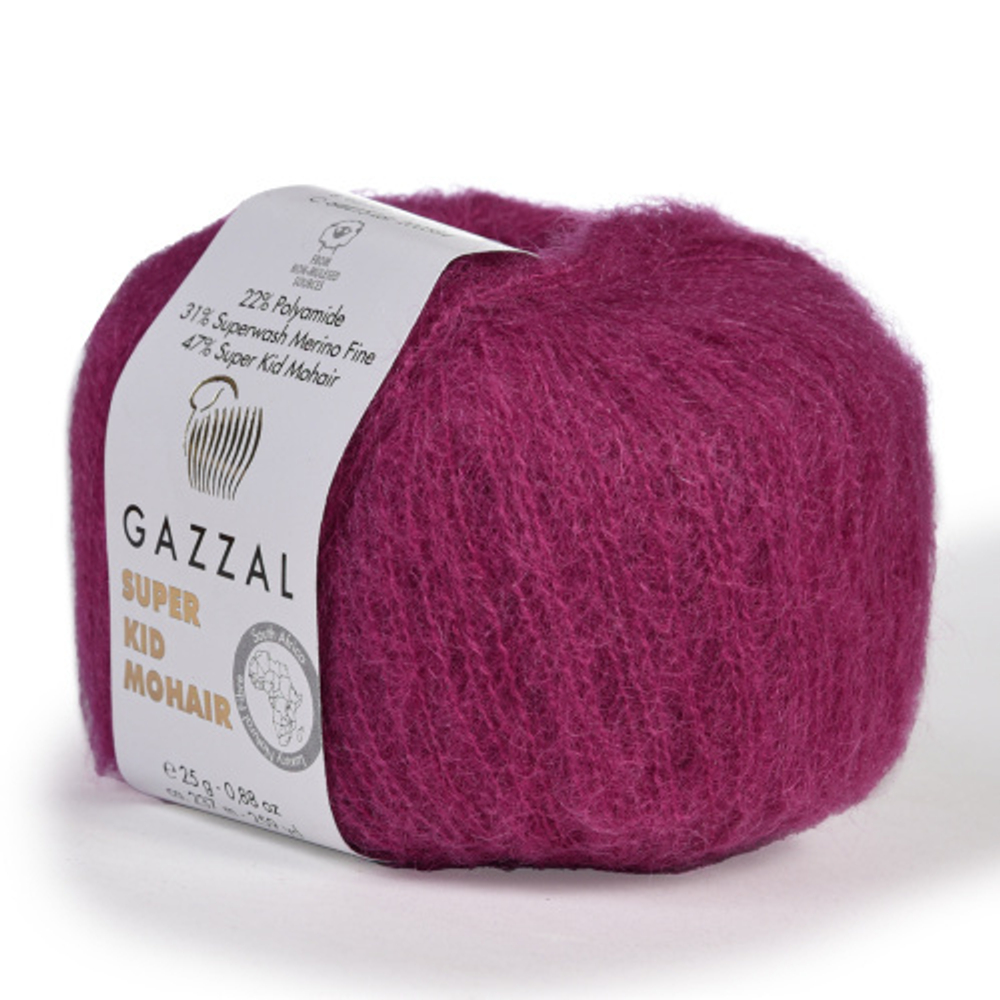 Пряжа Super Kid Mohair, 25г,237м, 47%супер кид мохер,31%мериносовая шерсть, 22% па (цена за 1шт)