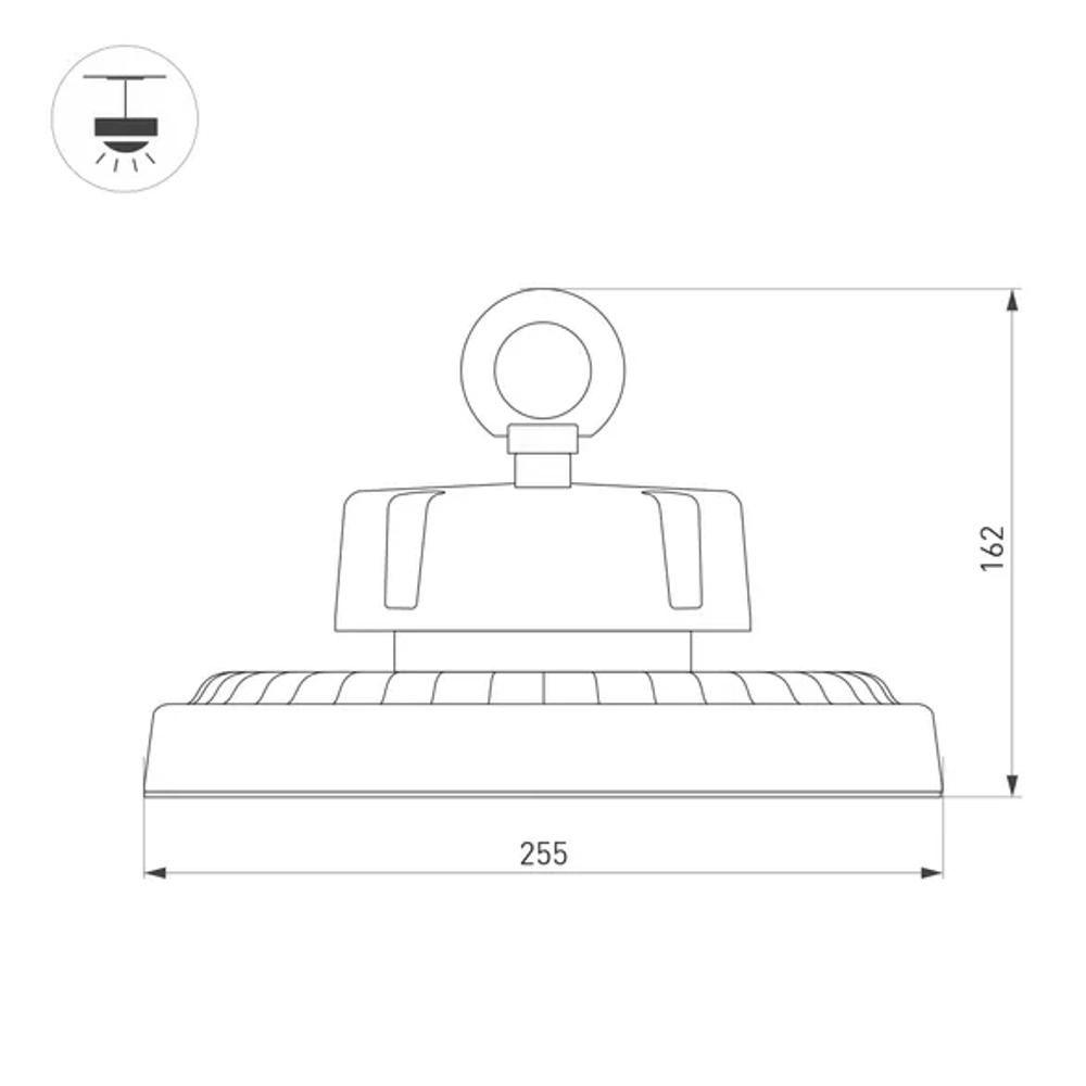 Светильник SP-ERCON-R255-150W White5000 (BK, 90 deg, 230V) (Arlight, IP65 Металл, 5 лет) 056103