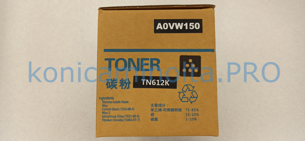Тонер TN-612K совместимый для Konica Minolta черный A0VW150