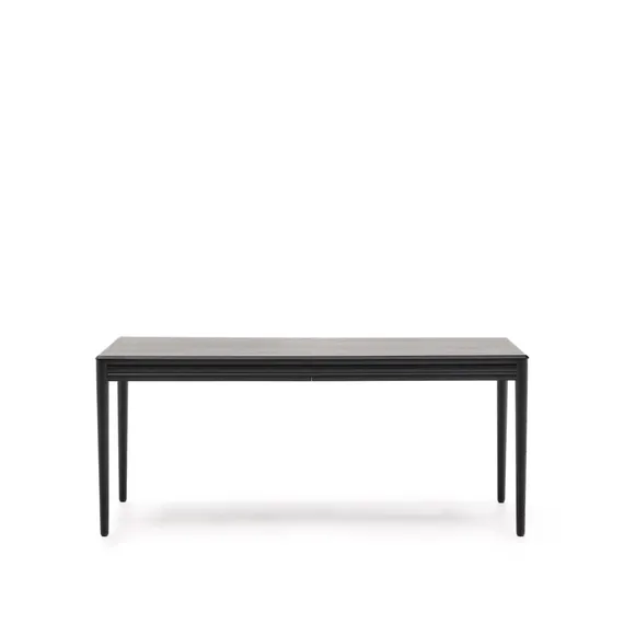 Раздвижной стол Lenon черный из шпона и массива дуба 160(240)x90