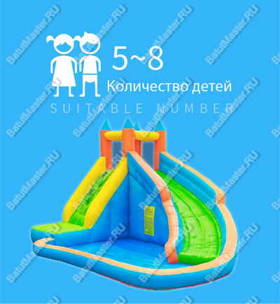 Коммерческий надувной батут "Яркий замок"  4*3*2,2 м