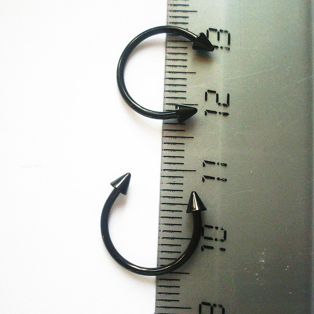 Микроциркуляр (подкова) 12 мм для пирсинга с конусами 3 мм. Медицинская сталь. 1 шт