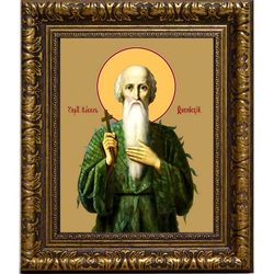 Павел Фивейский, Египетский, преподобный отшельник. Икона на холсте.