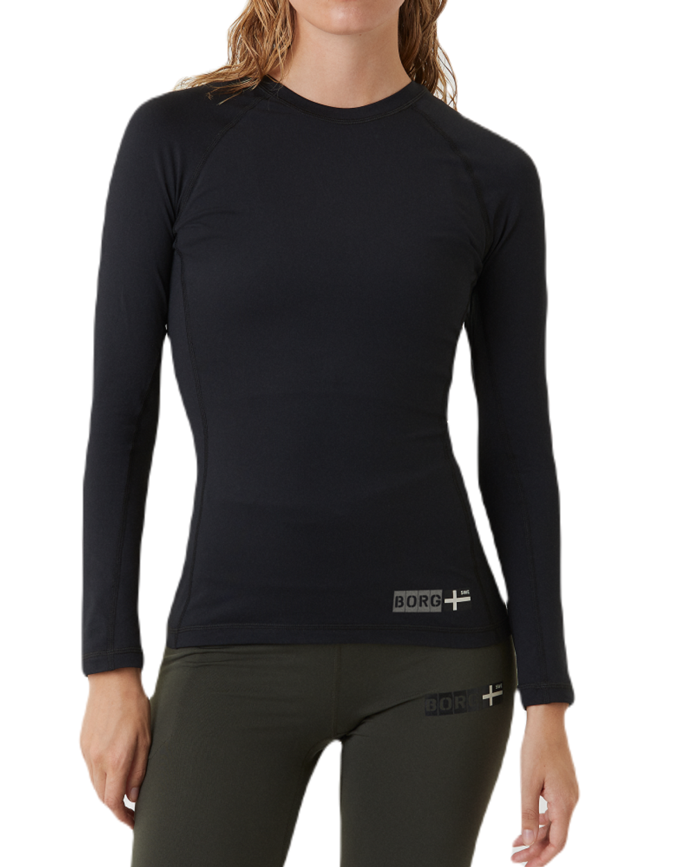 Женская теннисная футболка (dł. Рукава) Björn Borg Sthlm First Layer T-Shirt - black beauty