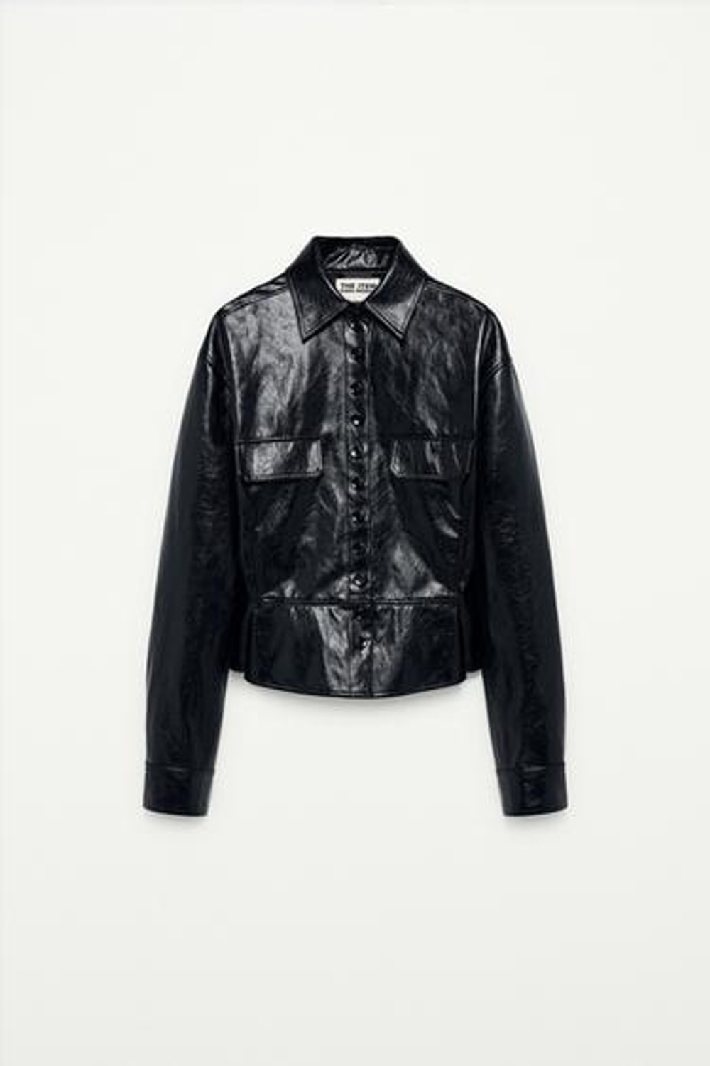 ZARA КУРТКА-ПЕПЛУМ ИЗ ИСКУССТВЕННОЙ КОЖИ — THE ITEM ZARA WOMAN, ЧЕРНЫЙ