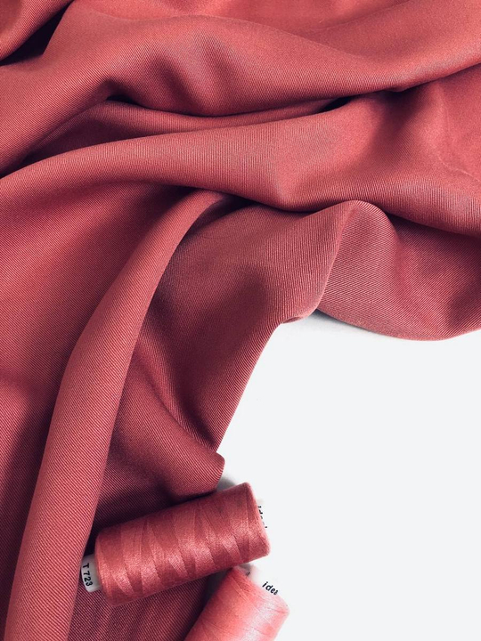 штапель твил однотонный, коралл С5