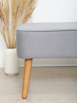 Пуф "Donatello"антивандальный велюр серый/натурал