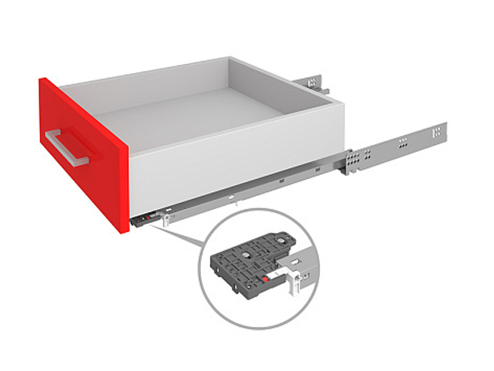 Скрытые направляющие для ящиков полного выдвижения 350мм с доводчиком, 2D, Boyard