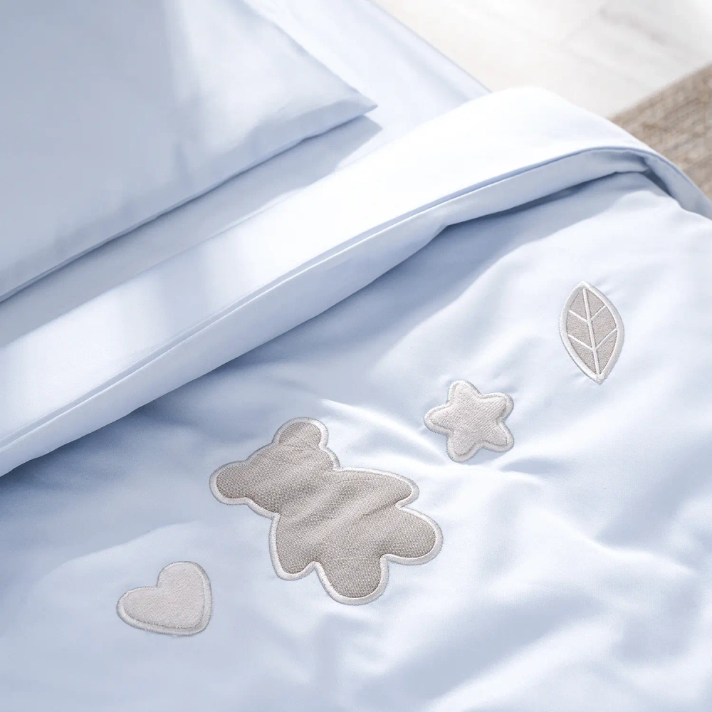 Комплект белья для классической кроватки Teddy Sateen 6 предметов цвет голубой