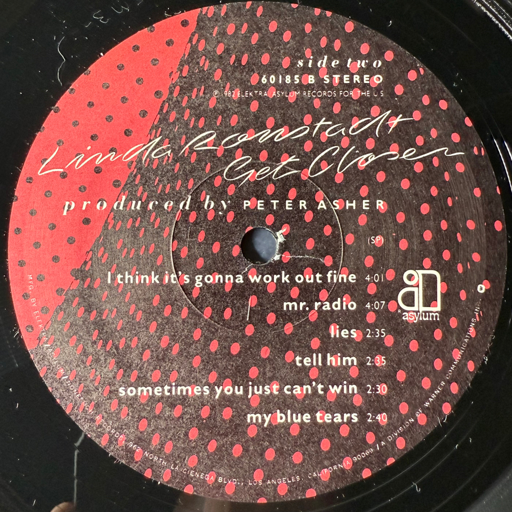 Linda Ronstadt ‎– Get Closer (США 1982г.)