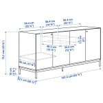 Тумба - BOASTAD IKEA/ БОАСТАД ИКЕА,  161х52х75 см,   под беленый дуб/ черный