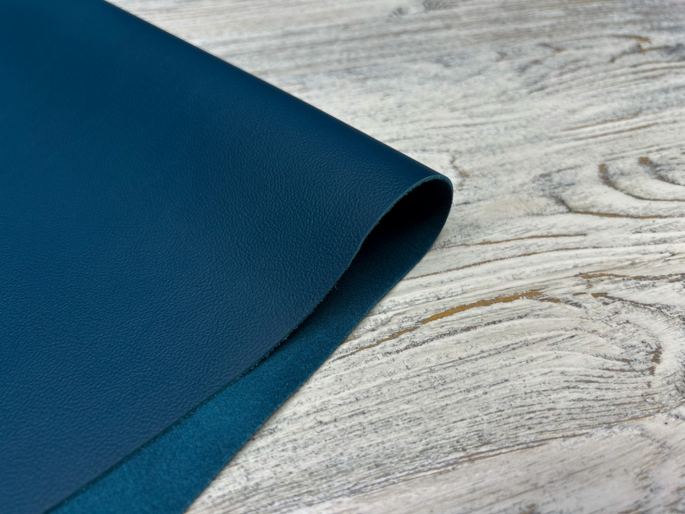 Моринга цв. Синий / Moringa Grain Blue Sea, толщ. 1,2-1,4 мм, натуральная кожа