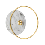 Настенный светодиодный светильник 15Вт, 1053лм, 3000-6500K, Ra>80, металл/акрил, золото/мрамор