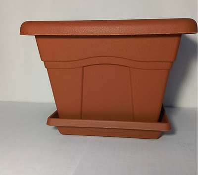 Горшок Квадро 2,9л. с поддоном терракот.