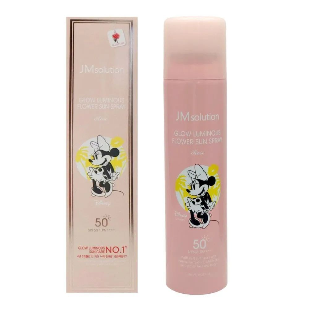 Спрей солнцезащитный для лица увлажняющий с розой 180 мл JMSolution Glow Luminous Sun Spray Disney SPF50+ PA++++