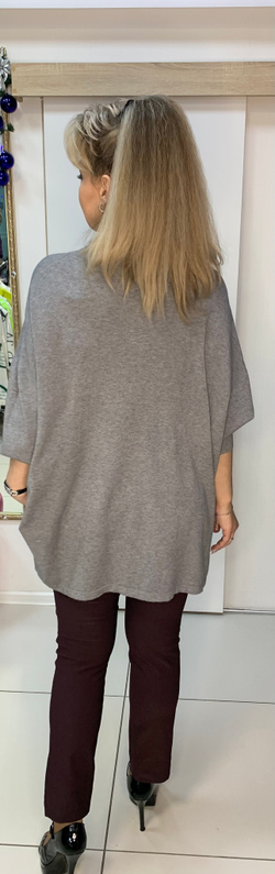 Удлиненный джемпер-туника с V-вырезом