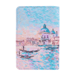 Обложка на паспорт Eshemoda 2001378625077 Голубая Венеция, натуральная кожа, голубой