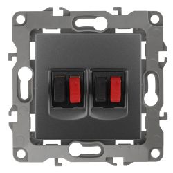 12-3112-12 ЭРА Розетка аудио двойная, IP20, Эра12, графит | Эра 12 Графит