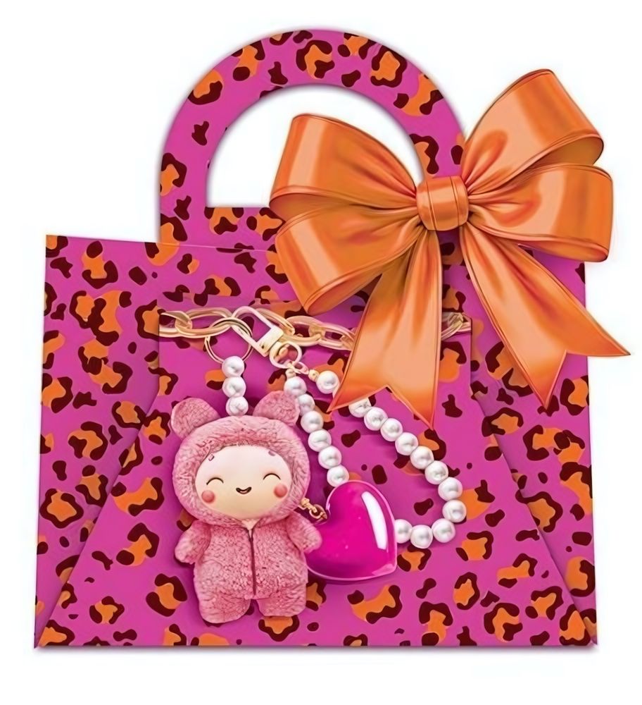 Сумочка "Розовый леопард" с атласной лентой 9.0001149