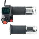 Ручка газа с вольтметром и кнопками серебряная (кабель 1,7м) для электросамокатов электровелосипедов