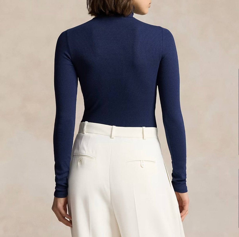Водолазка из стрейчевой риббы с высоким воротником Polo Ralph Lauren
