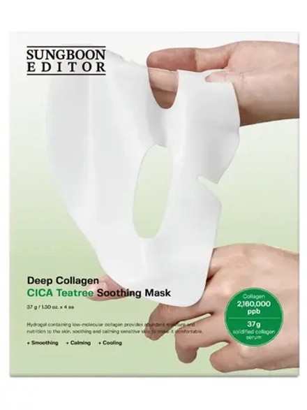 Sungboon Editor Успокаивающая гидрогелевая маска Deep Collagen Cica Teatree Soothing Mask 37 гр х 4 шт