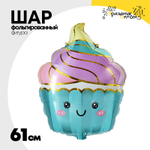 Шар Фольгированный Кексик бирюзовый (Голубой)