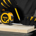 Рулетка 10м х 25мм, двухкомп. корпус, кнопка-пауза Denzel