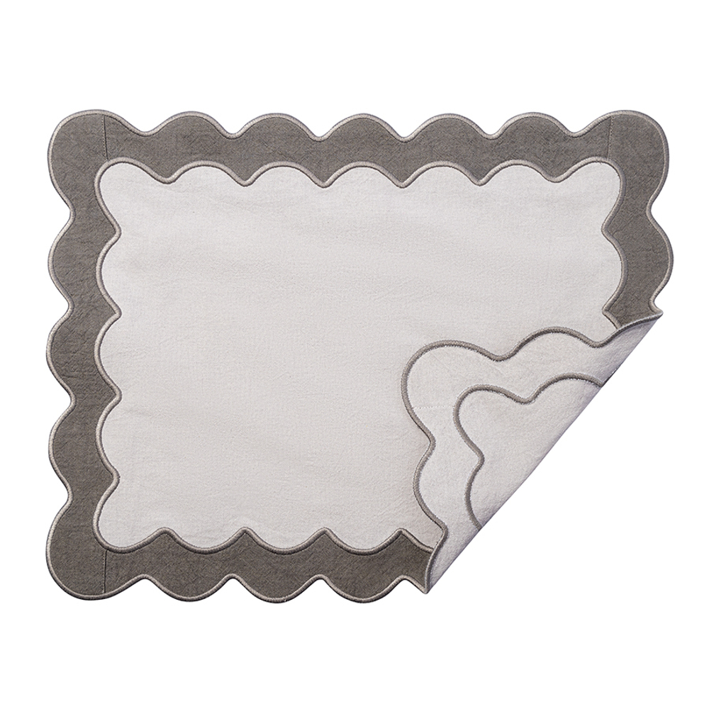Салфетка под приборы с контрастным кантом серого цвета из коллекции trendy ruffles, 35х45 см