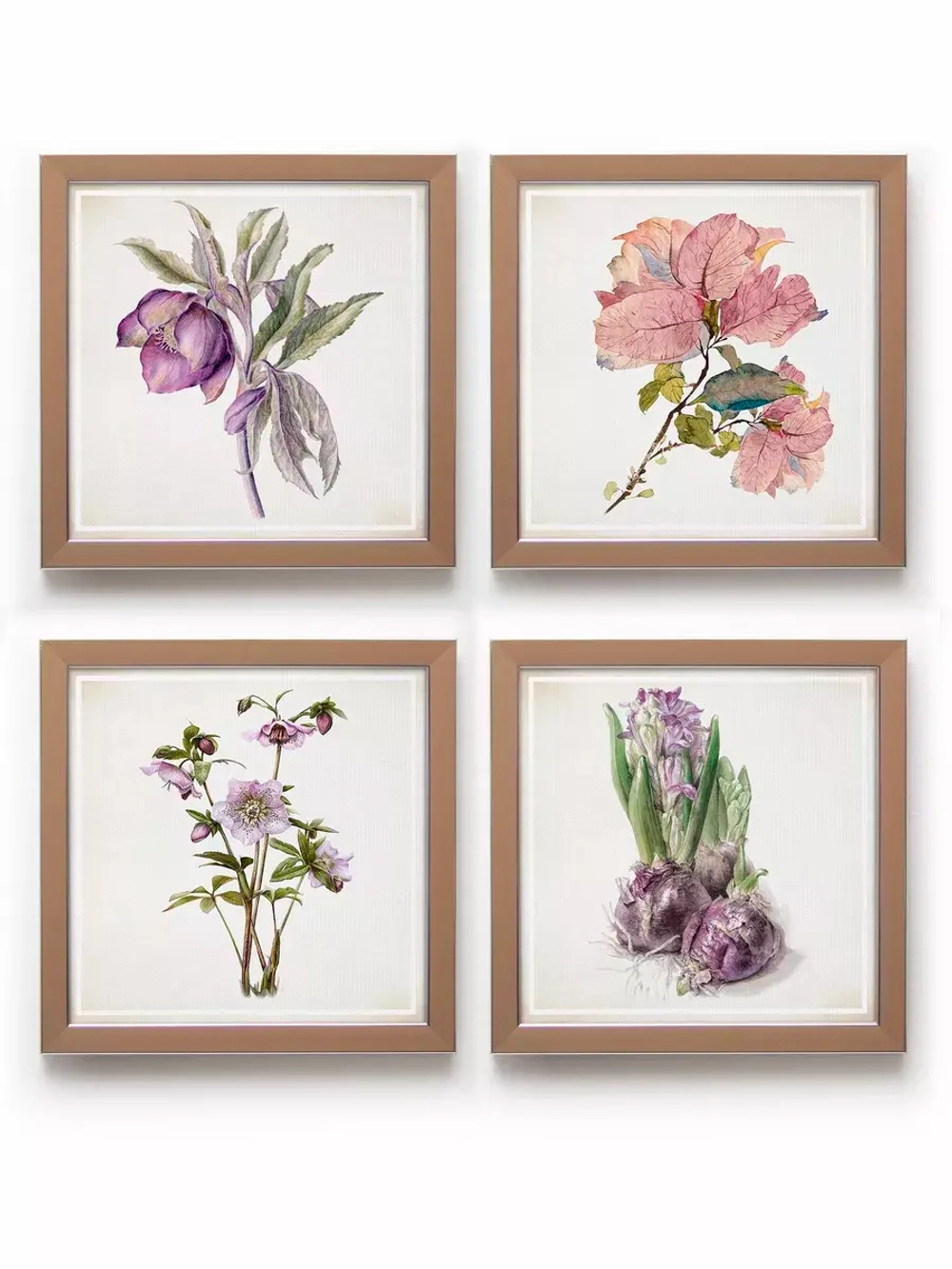 Картины на стену интерьерная на холсте 4 шт, 23*23 см