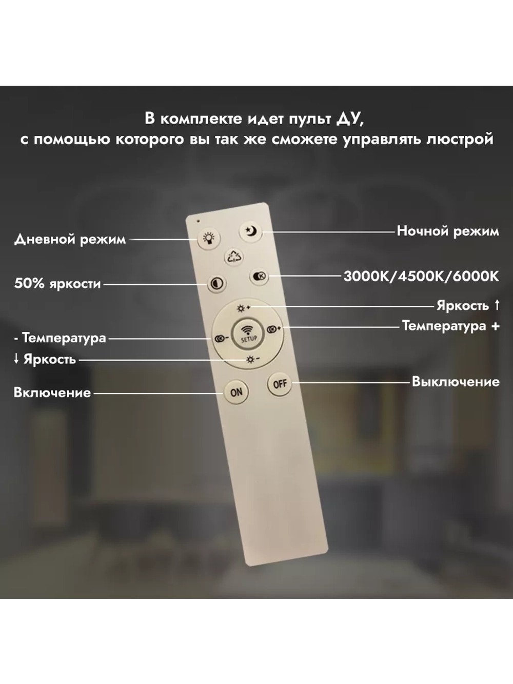 Люстра потолочная светодиодная 2009/5+5+1