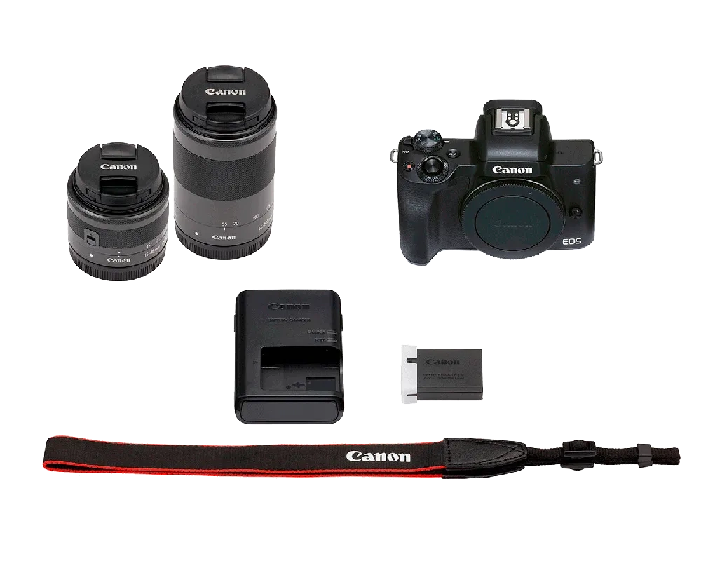 Беззеркальная камера Canon EOS M50 Mark II Kit EF-M 15-45mm IS STM и EF-M 55-200mm f/4.5-6.3 IS STM