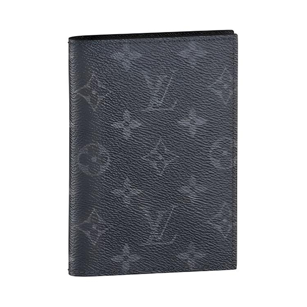 LOUIS VUITTON Coated Canvas Passport Holder Men"s Gray/Black