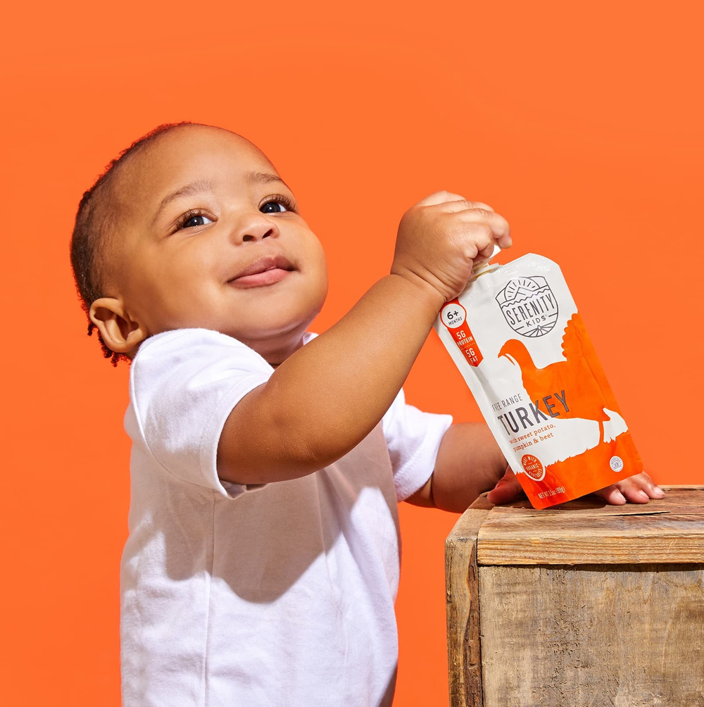 Serenity Kids, Индейка с органическим бататом, тыквой и свеклой, от 6 месяцев, 99 г (3,5 унции)