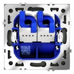 Розетка компьютерная встраиваемая VOLTUM S70 двойная RJ45+RJ45 кат.6, (титан)