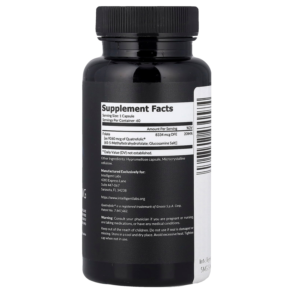 Intelligent Labs, 5-MTHF, 5 мг, 60 вегетарианских капсул