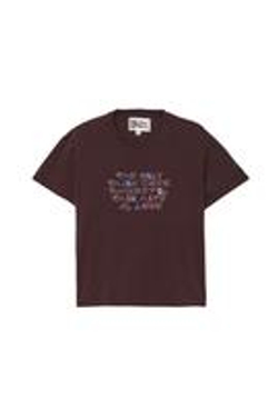 ZARA X BENITO ANTONIO ФУТБОЛКА С НАДПИСЬЮ, КОРИЧНЕВЫЙ