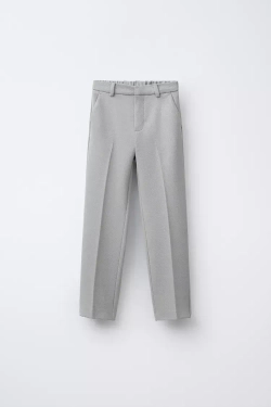 ZARA КОСТЮМНЫЕ БРЮКИ КОМФОРТНОЙ ПОСАДКИ, СИНЕВАТЫЙ