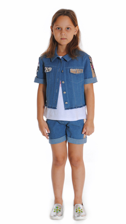 Шорты джинсовые для девочки 9-16 лет Fleur de Vie