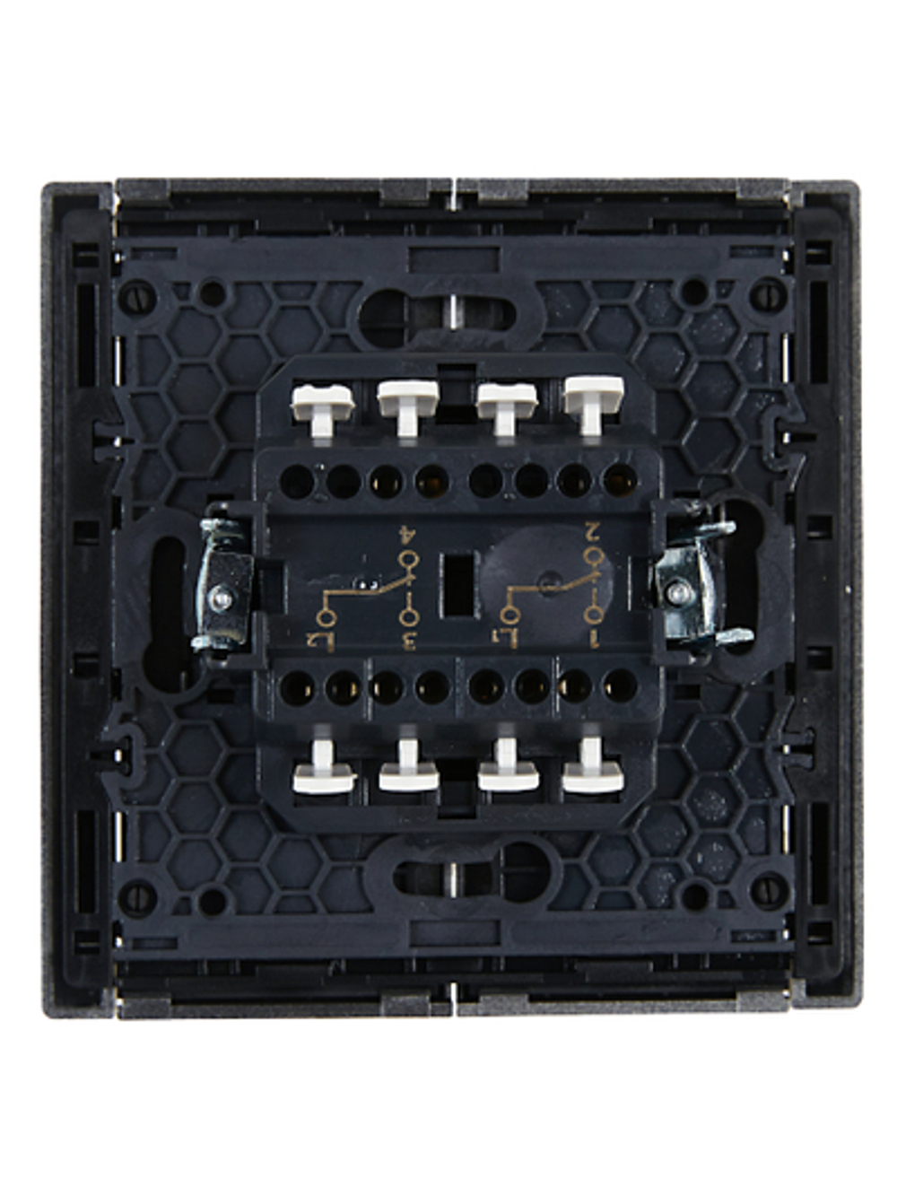 FORTE&PIANO Выключатель 2-клавишный проходной 10А FP507 сталь IEK