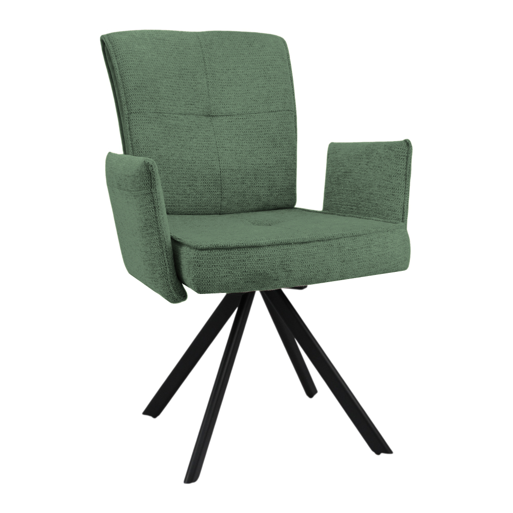 Стул поворотный "Понсо 360" (арт. 115П8), велюр Сиерра 17 зеленый, ножка профильная черная