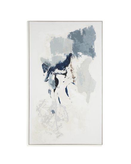 Erale Абстрактная картина ручной работы в серо-синих тонах, размер 120 x 200 см