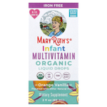 MaryRuth's, органические мультивитамины в жидкой форме для младенцев, без железа, для детей 6–12 месяцев, со вкусом апельсина и ванили, 60 мл (2 жидк. унции)